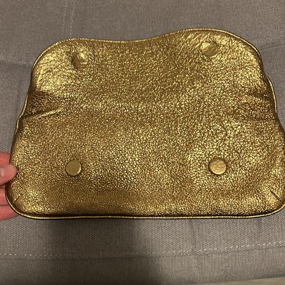 Jamin Puech Gold Magnetic Foldover Leather Clutch - Picture 4 of 8